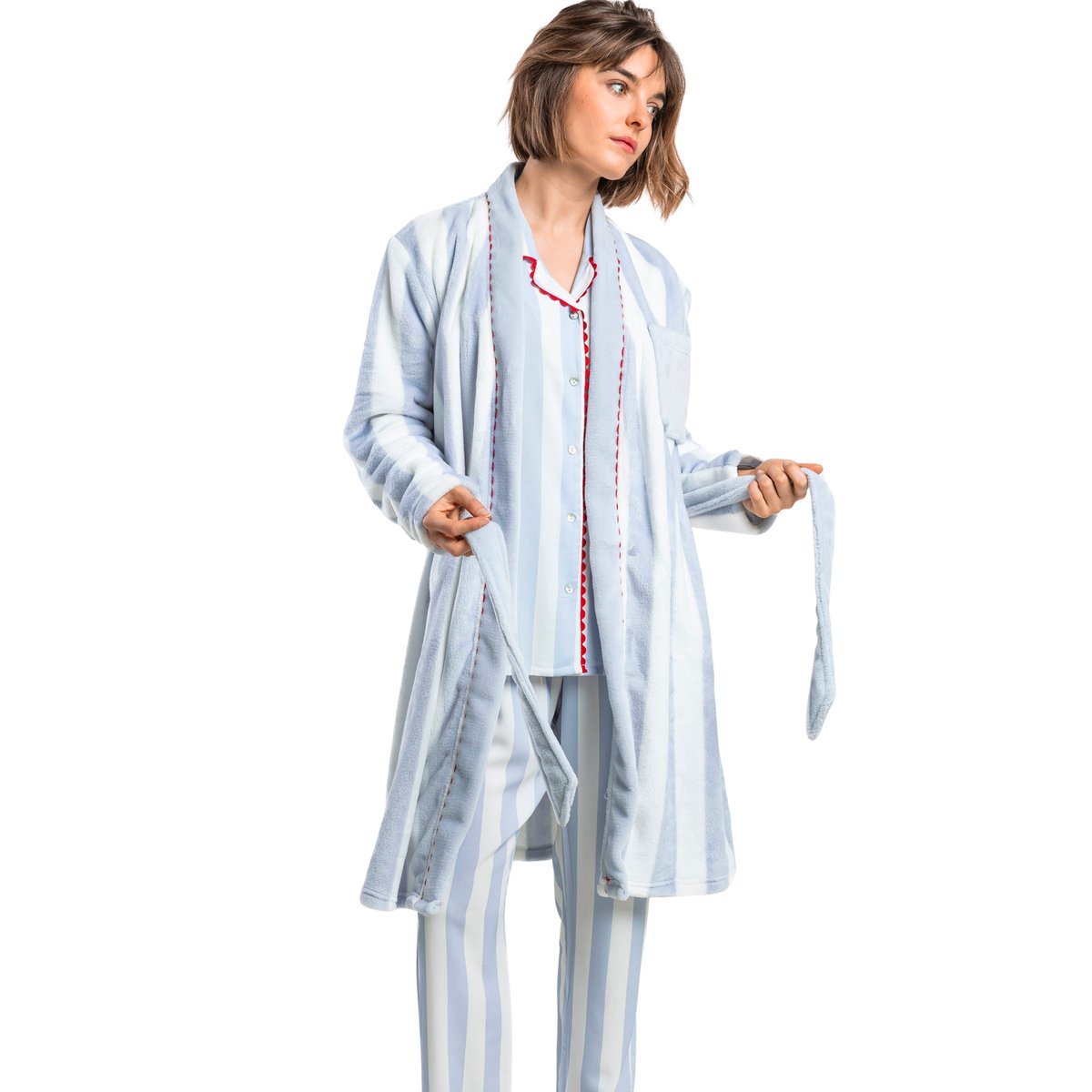 Robe de chambre Light Stripes bleu, ADMAS