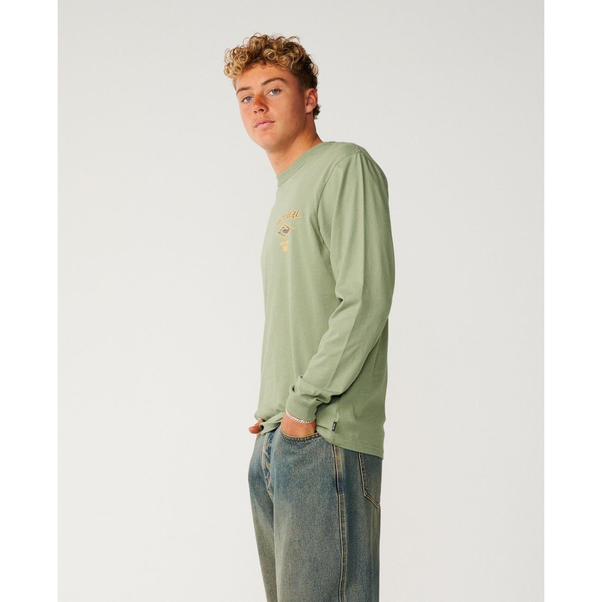 T-shirt à manches longues Fade Out Icons sauge, RIP CURL