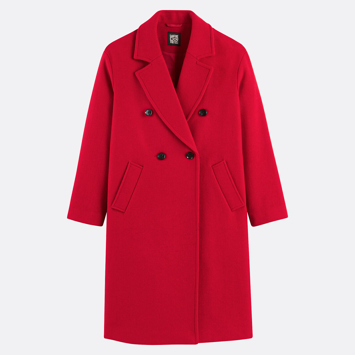 Manteau drap laine mélangée, Signature BARNABE rouge, LA REDOUTE COLLECTIONS