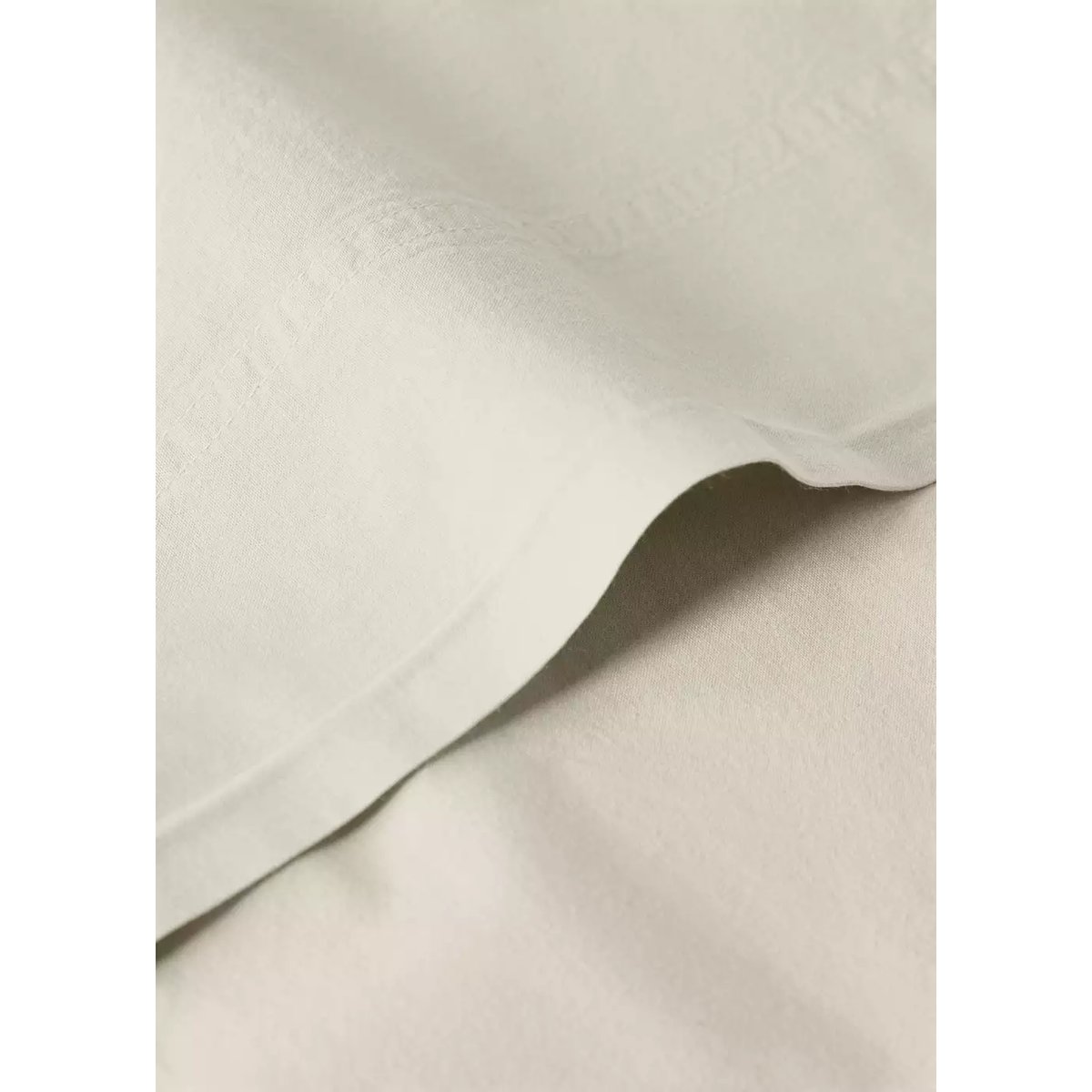 Drap plat enfant en coton lavé double surpiqûre lit 90 cm vert pastel, MANGO HOME