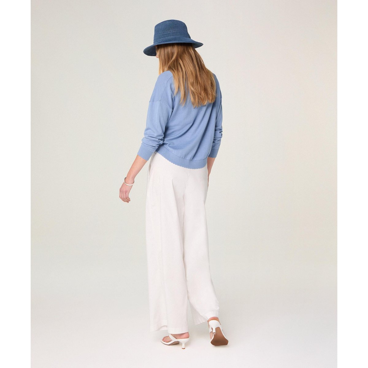 Pull col V bleu gris, RODIER