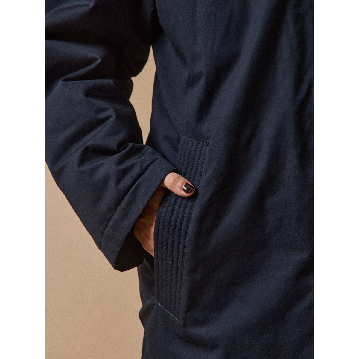 Parka mi-longue doublée imitation fourrure encre, CYRILLUS