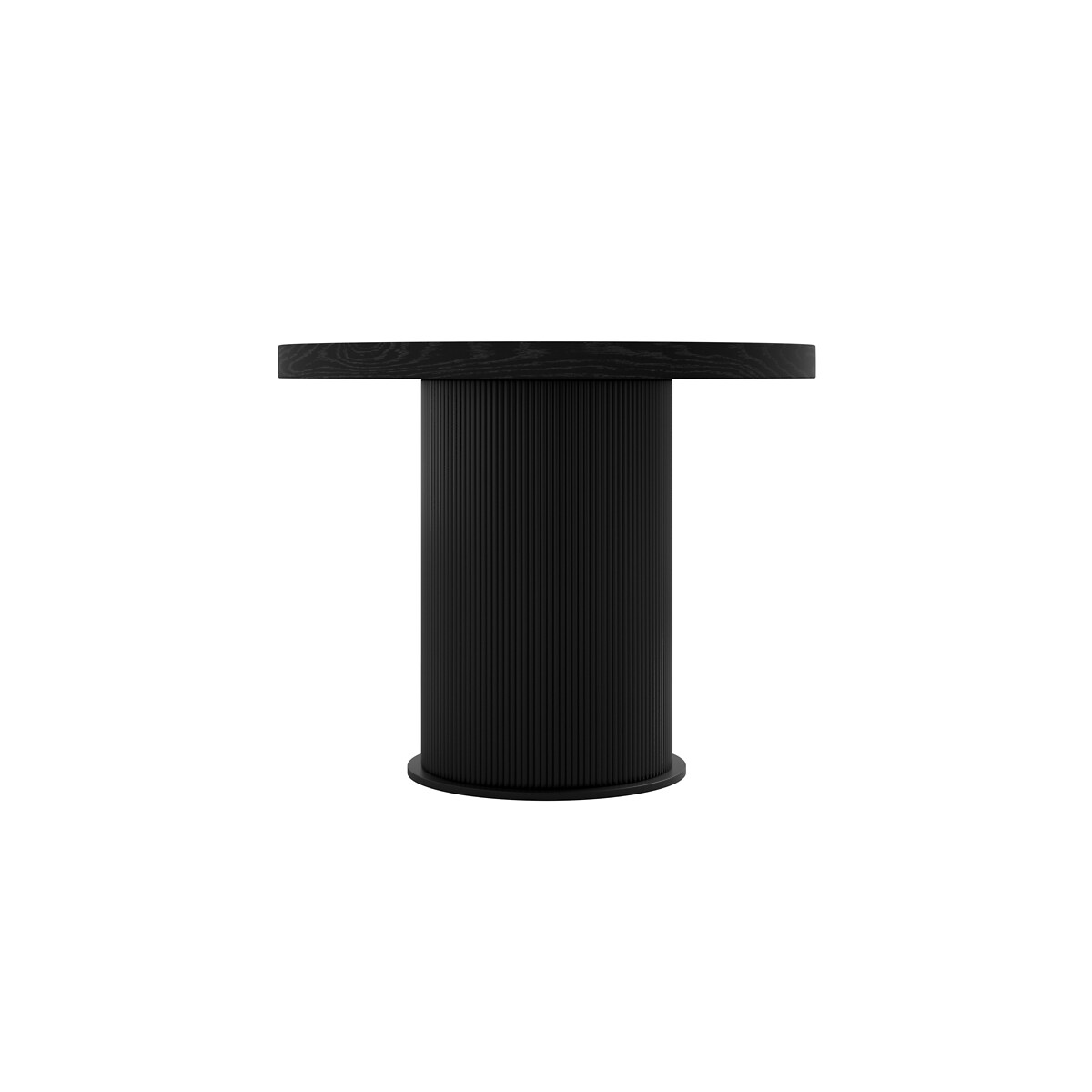 Asa Oval Japandi Ash Wood Dining Table with Ribbed Pedestal Base black, ÉDITÉ