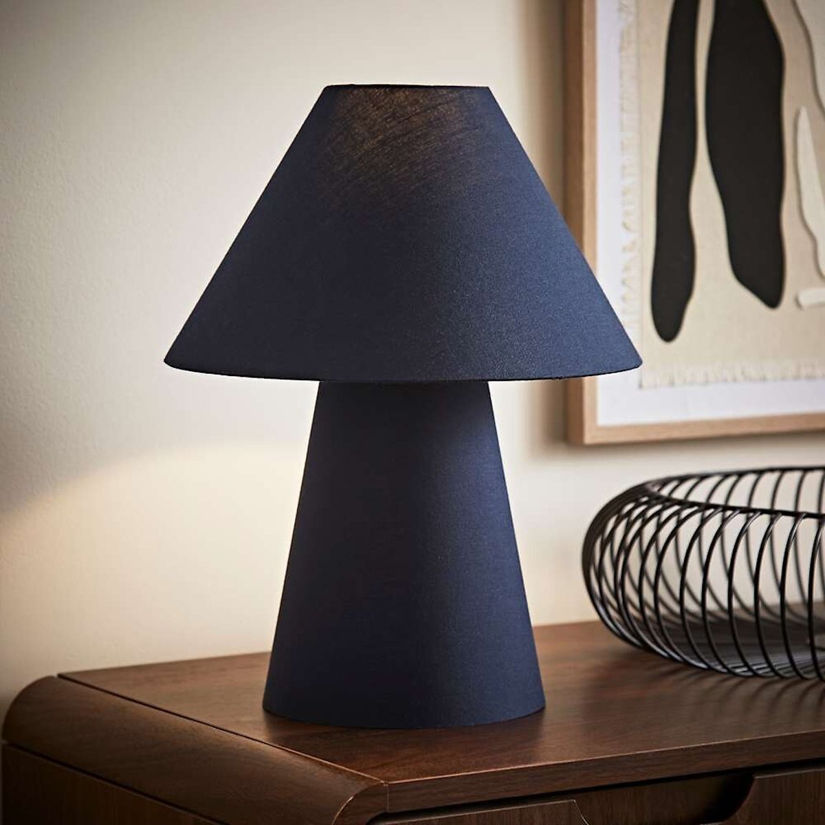 Frances Tapered Fabric Table Lamp blue, SO'HOME