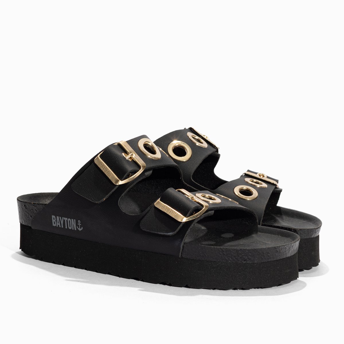 Sandales Vegan JACKIE noir, BAYTON