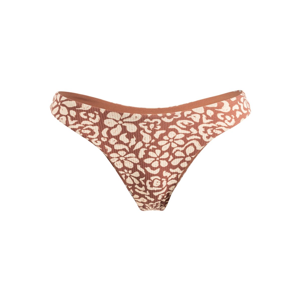Bas de maillot de bain à couvrance échancrée FREE FALLIN. marron russet free fallin floral, ROXY