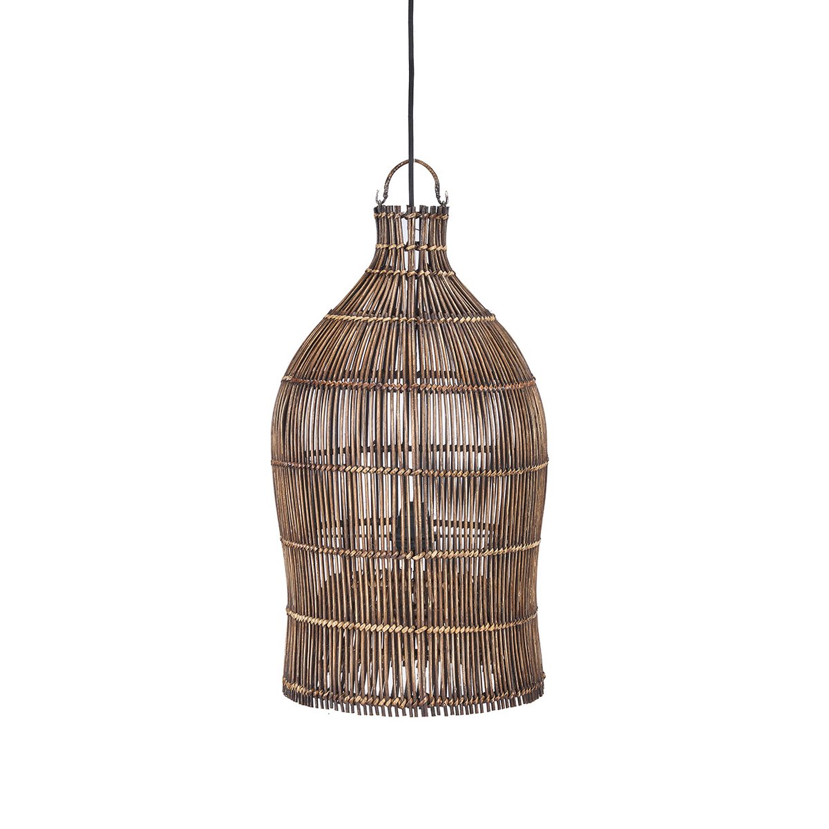 Suspension en bambou WOVEN BELL marron foncé, BAZAR BIZAR