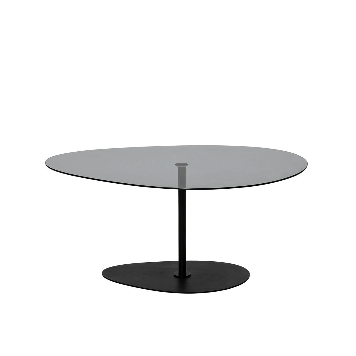 Table basse plateau triangulaire en verre TULUM verre fumé, PIER IMPORT
