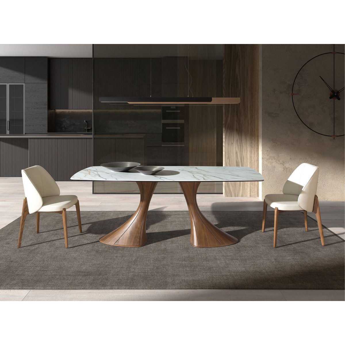 Chaise en similicuir crème noyer | crème, ANGEL CERDA