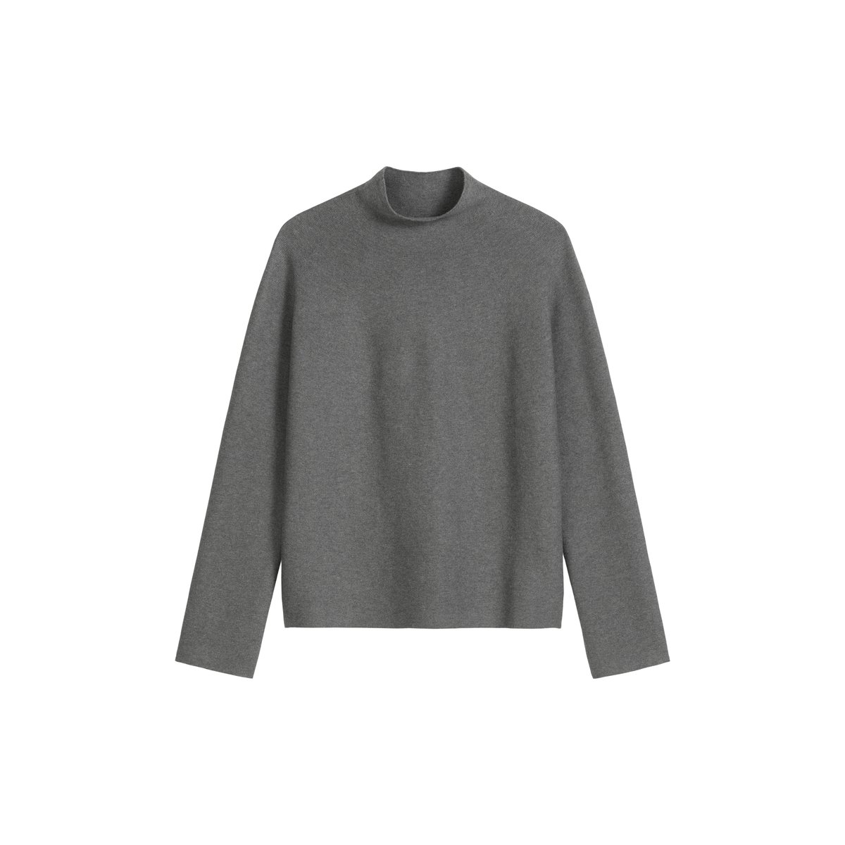 Pull-over seamless loose en coton bio doux gris, MARC O'POLO