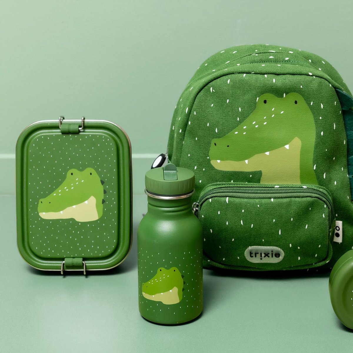 Petite lunch box vert, blanc, noir, TRIXIE