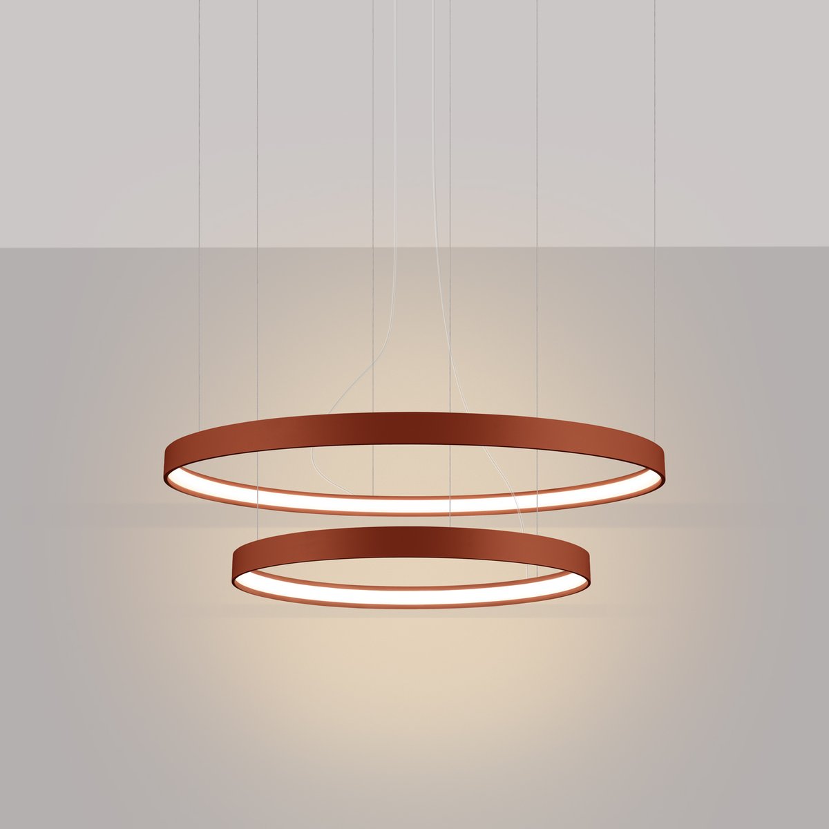 Lustre Aluminium Ocre Rouge LED 2 Rio ocre rouge, EDEN
