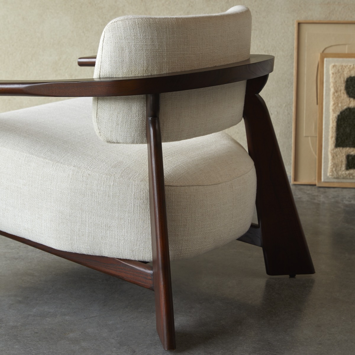 Fauteuil en Tissu massif, MATÉO marron, TIKAMOON