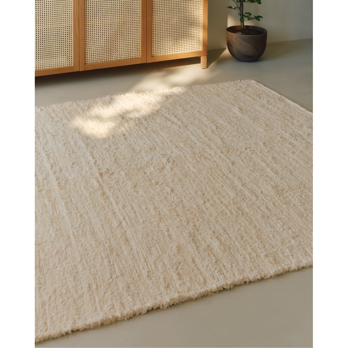 Tapis en tissus naturels beige 100x150 cm beige, HANNUN