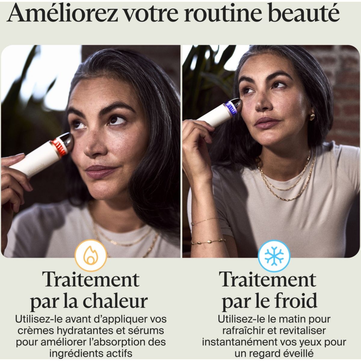 Appareil éclat visage TheraFace anti-cernes blanc couleur unique, THERAGUN