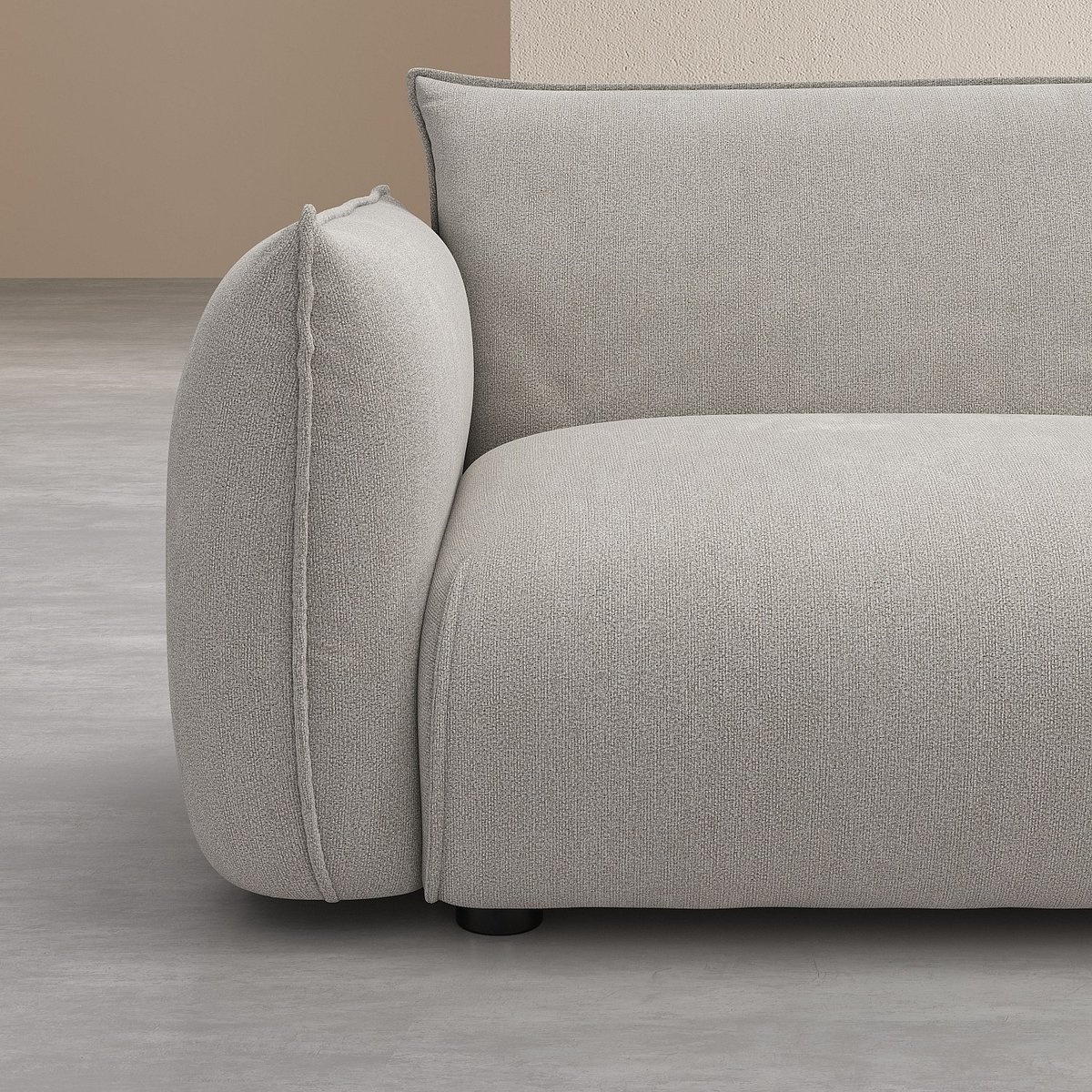 Canapé d'angle droit en tissu CELESTE gris clair, HABITAT