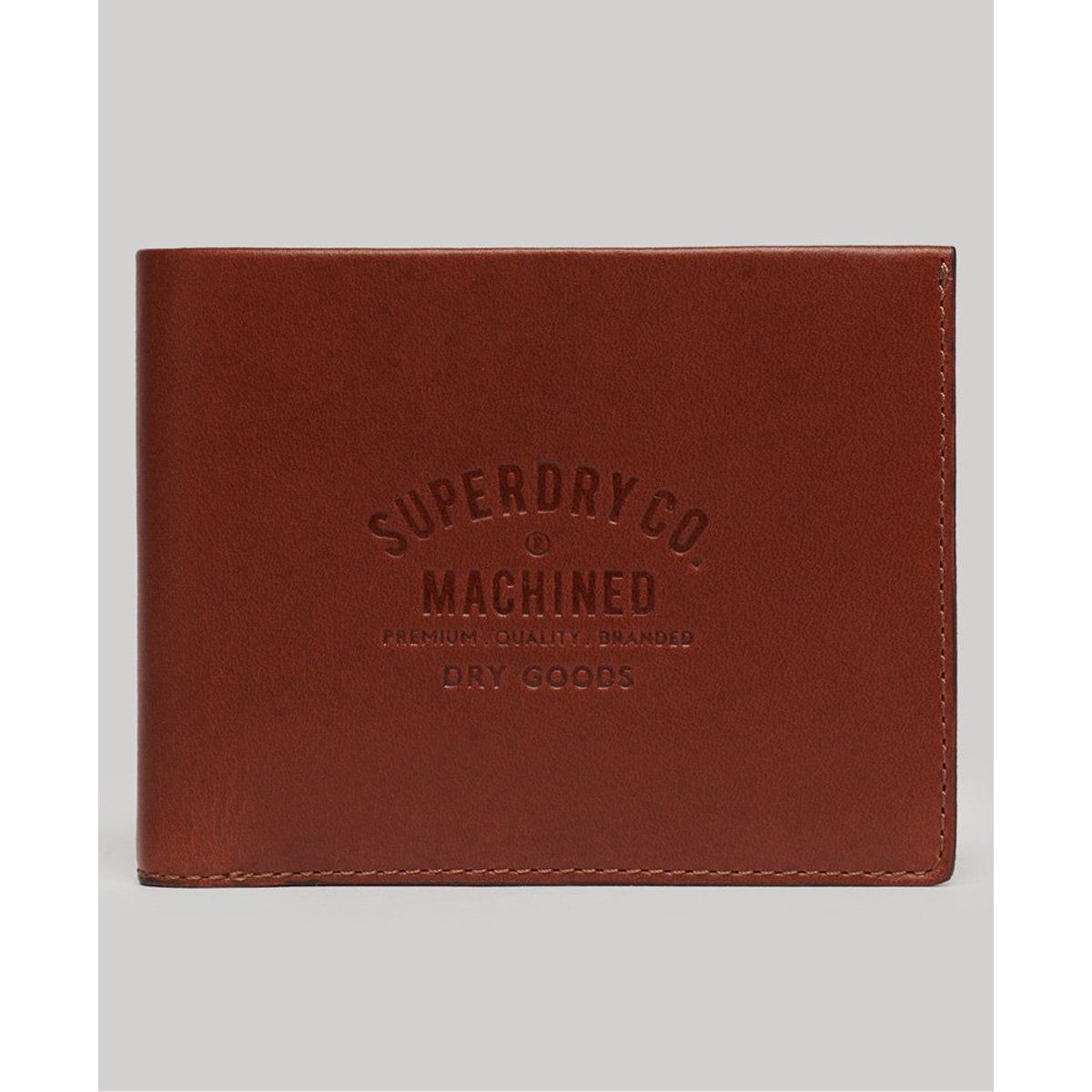 Portefeuille en cuir dans sa boîte marron cognac, SUPERDRY
