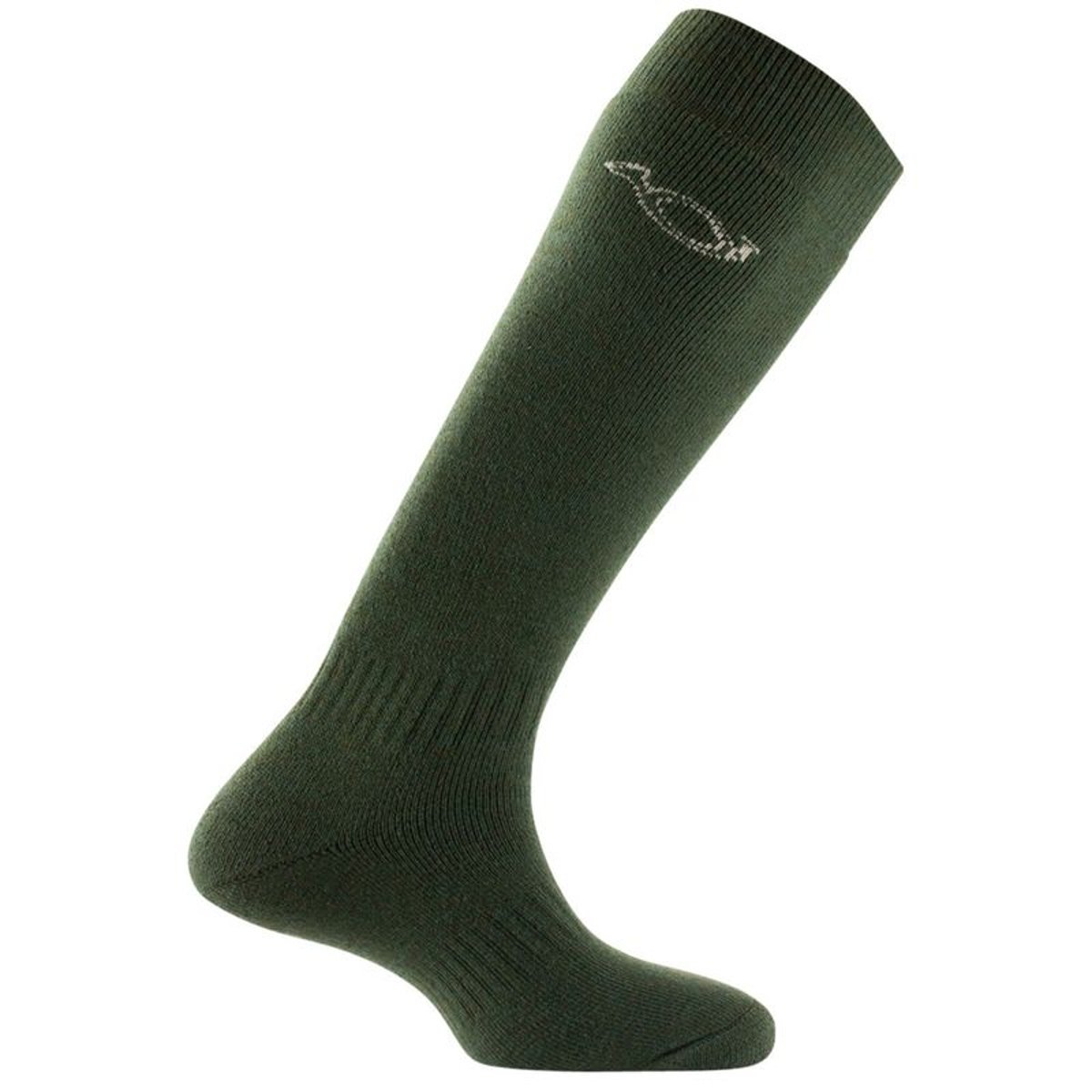 Mi-bas en acrylique et laine motif Cor de Chasse kaki, KINDY