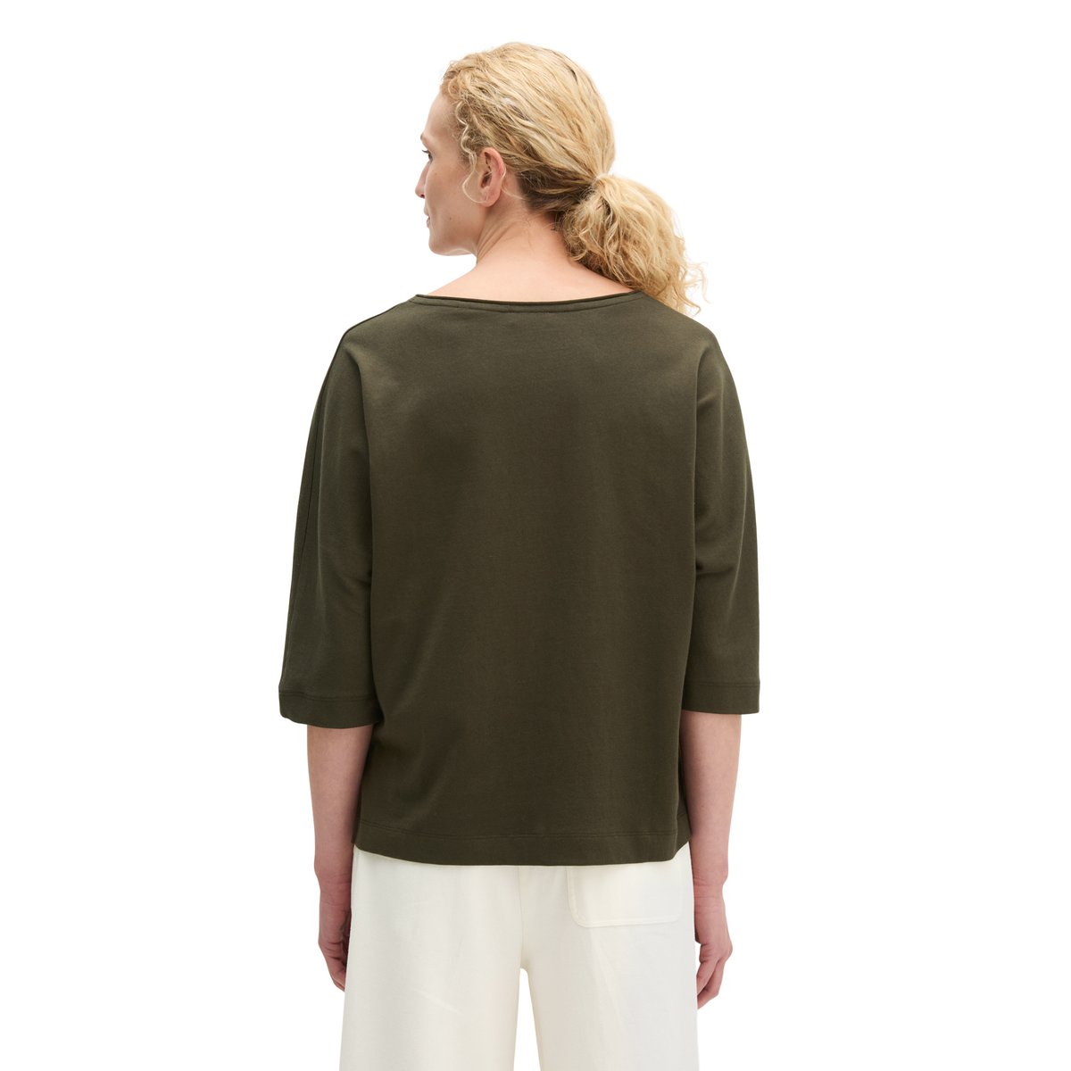 T-shirt oversize en jersey finement tricoté marron foncé, MARC O'POLO