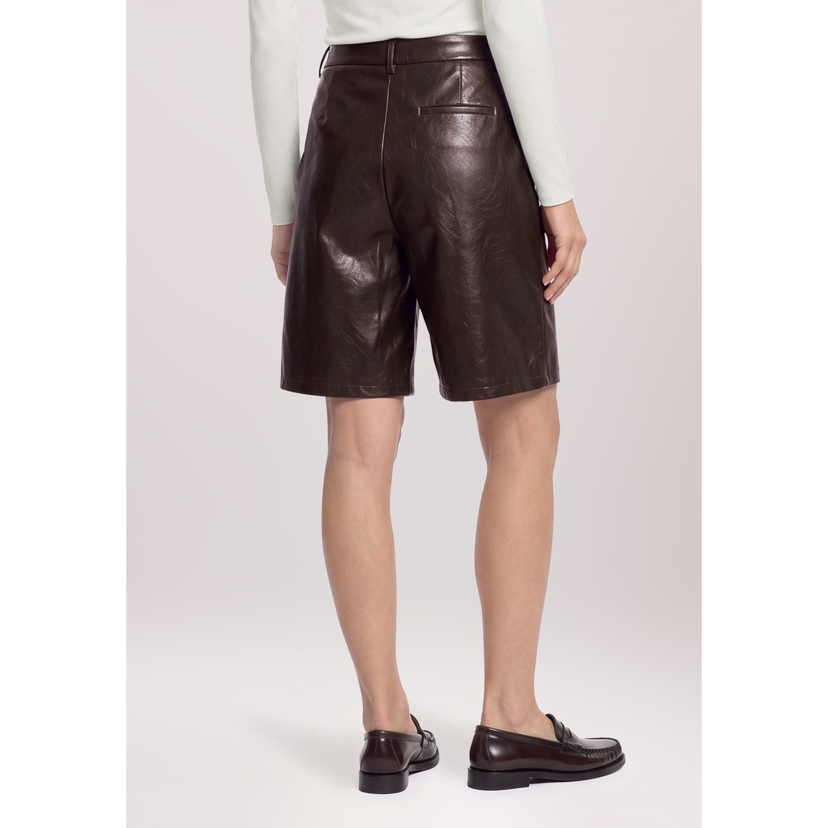 Short en simili cuir à poches deep cognac, CARTOON
