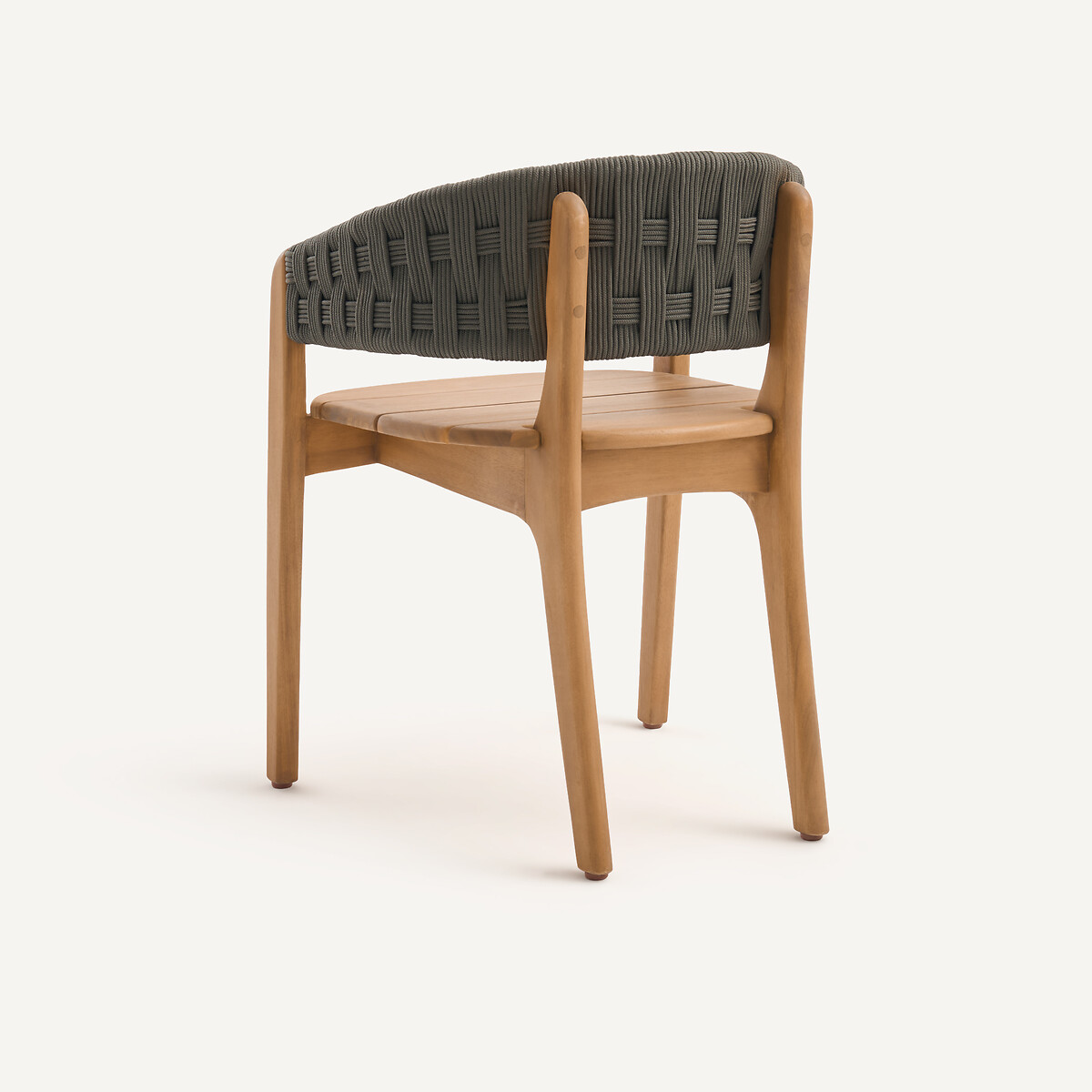 Fauteuil de table de jardin en acacia massif et corde tressée, CHABLIS naturel, AM.PM