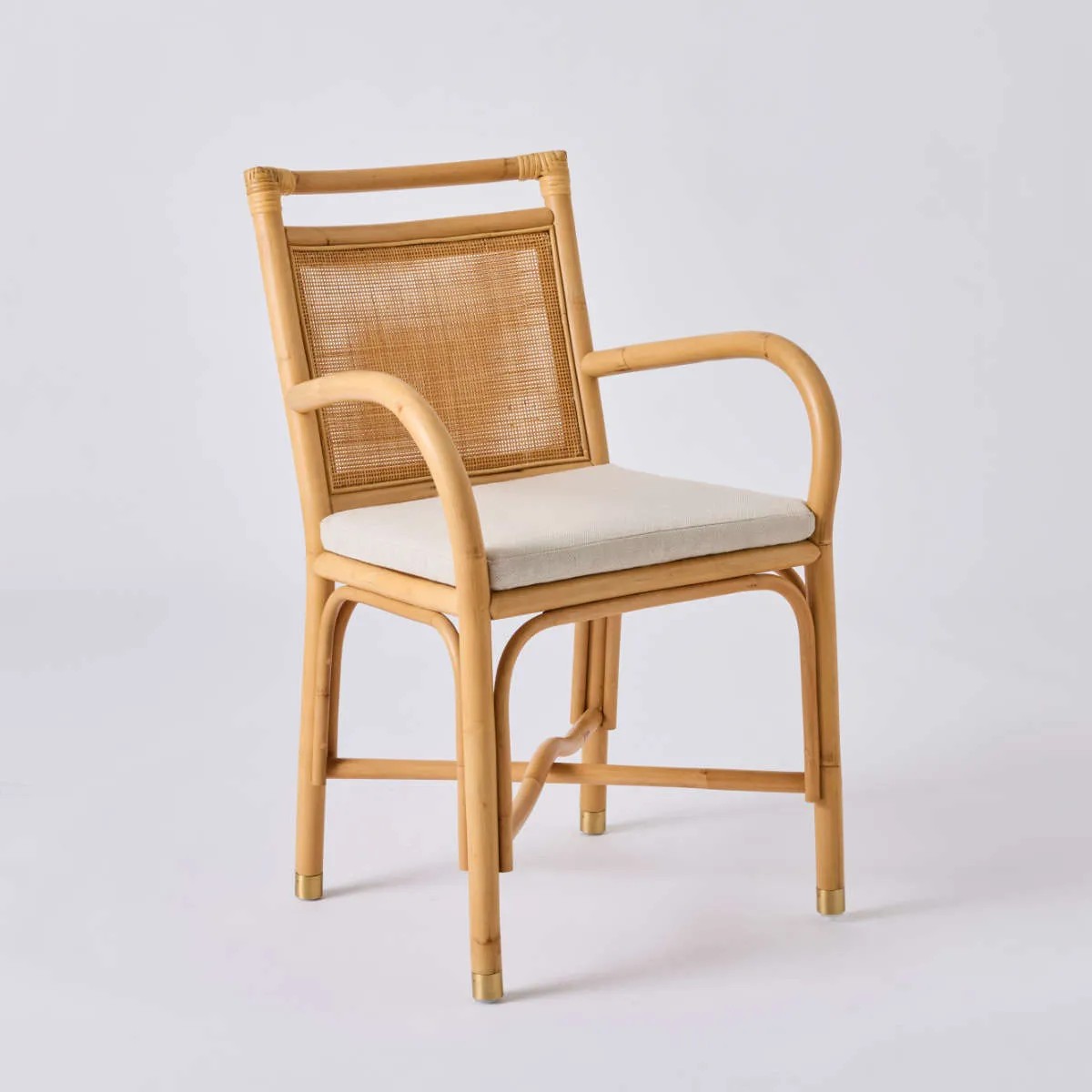 Fauteuil de table rotin et lin RIVIERA écru, KOK