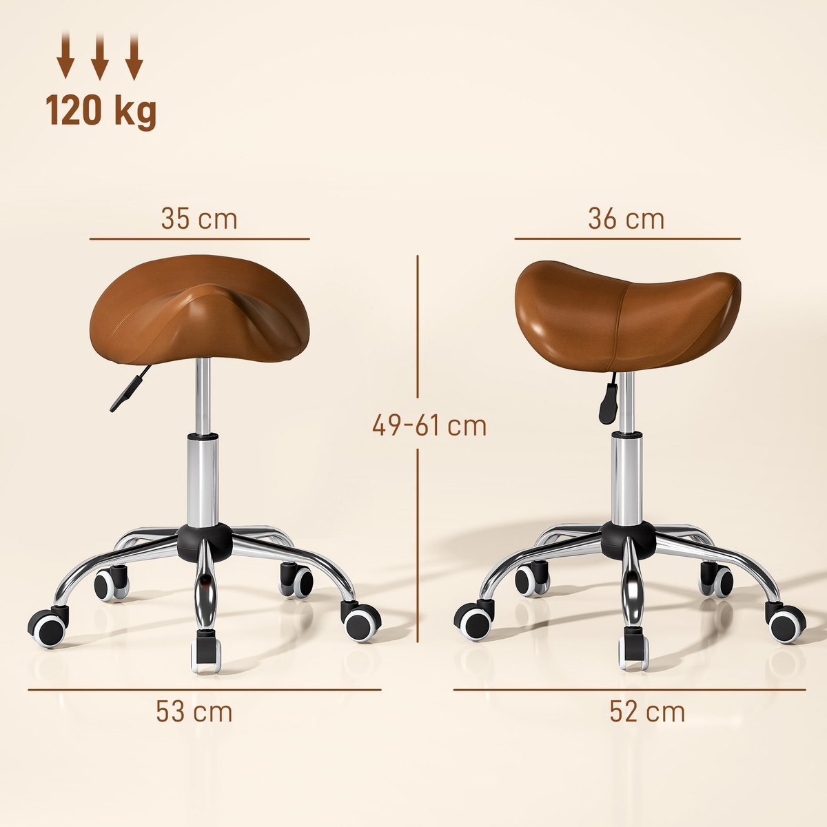 Tabouret de salon Polyuréthan Marron marron, HOMCOM
