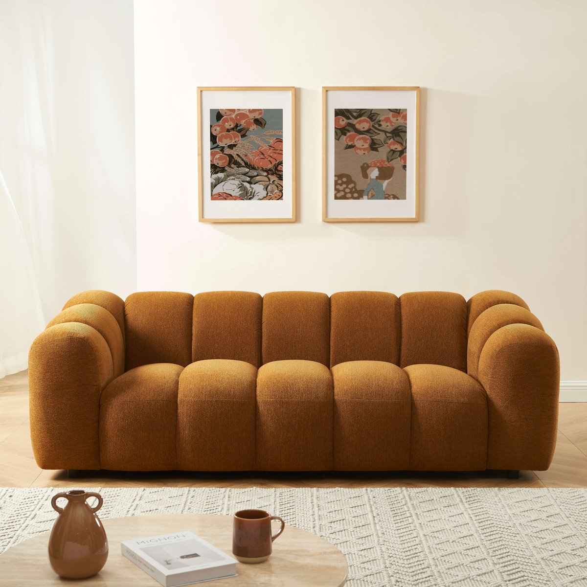 Canapé 3 places tissu tweed SUNNY bronze, SORELH