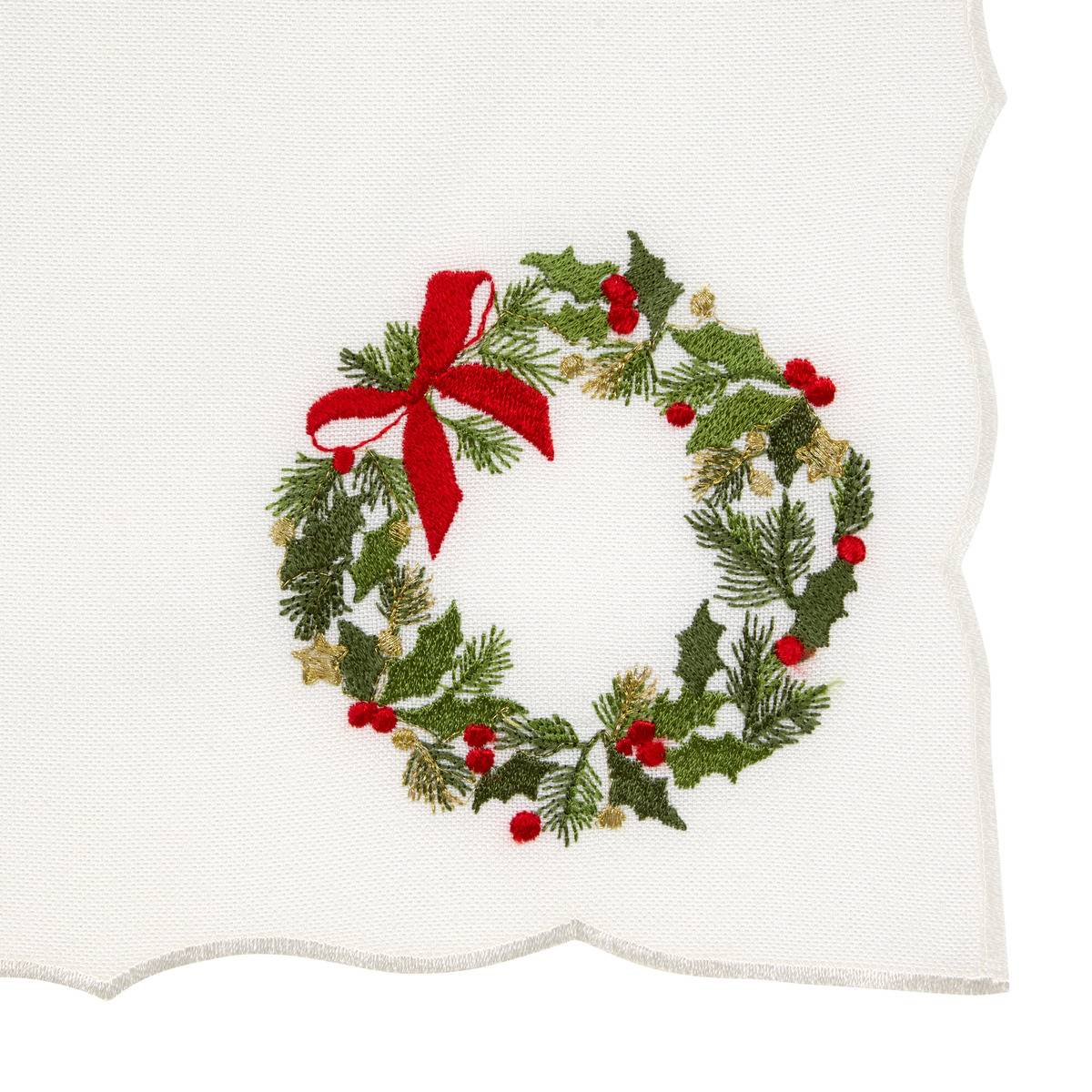 Lot de 4 serviettes de table Elma blanches blanc, FEERIC LIGHTS & CHRISTMAS