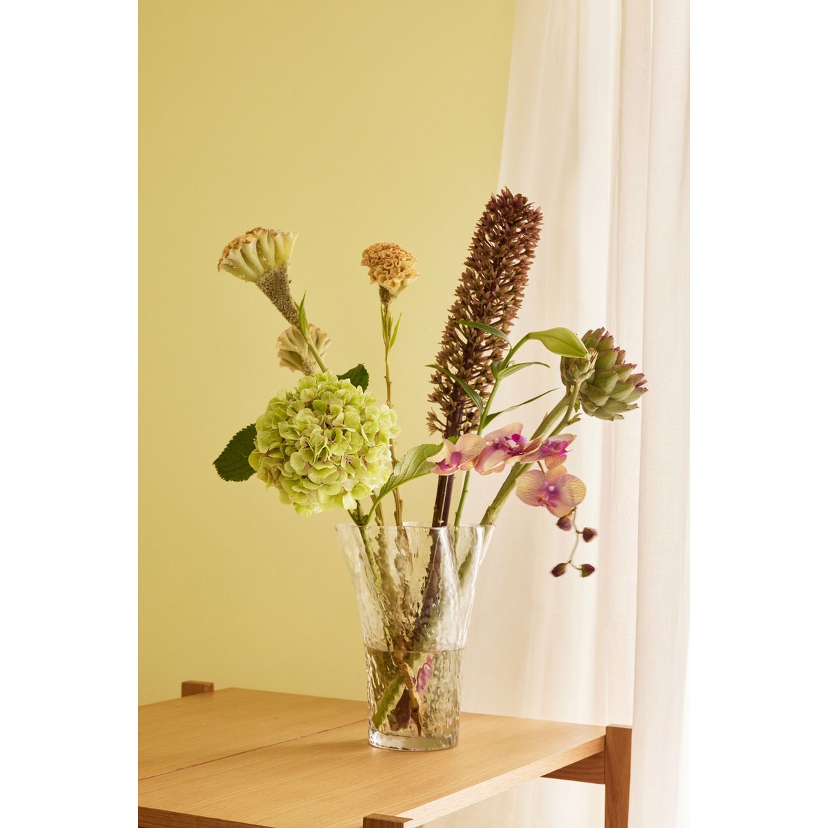 Vase en verre RUFFLE transparent, HUBSCH
