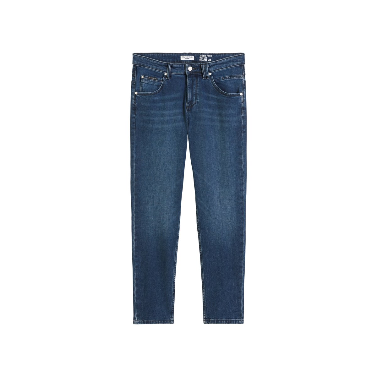 Jeans modèle Freja boyfriend en mélange de coton organique bleu foncé, MARC O’POLO DENIM