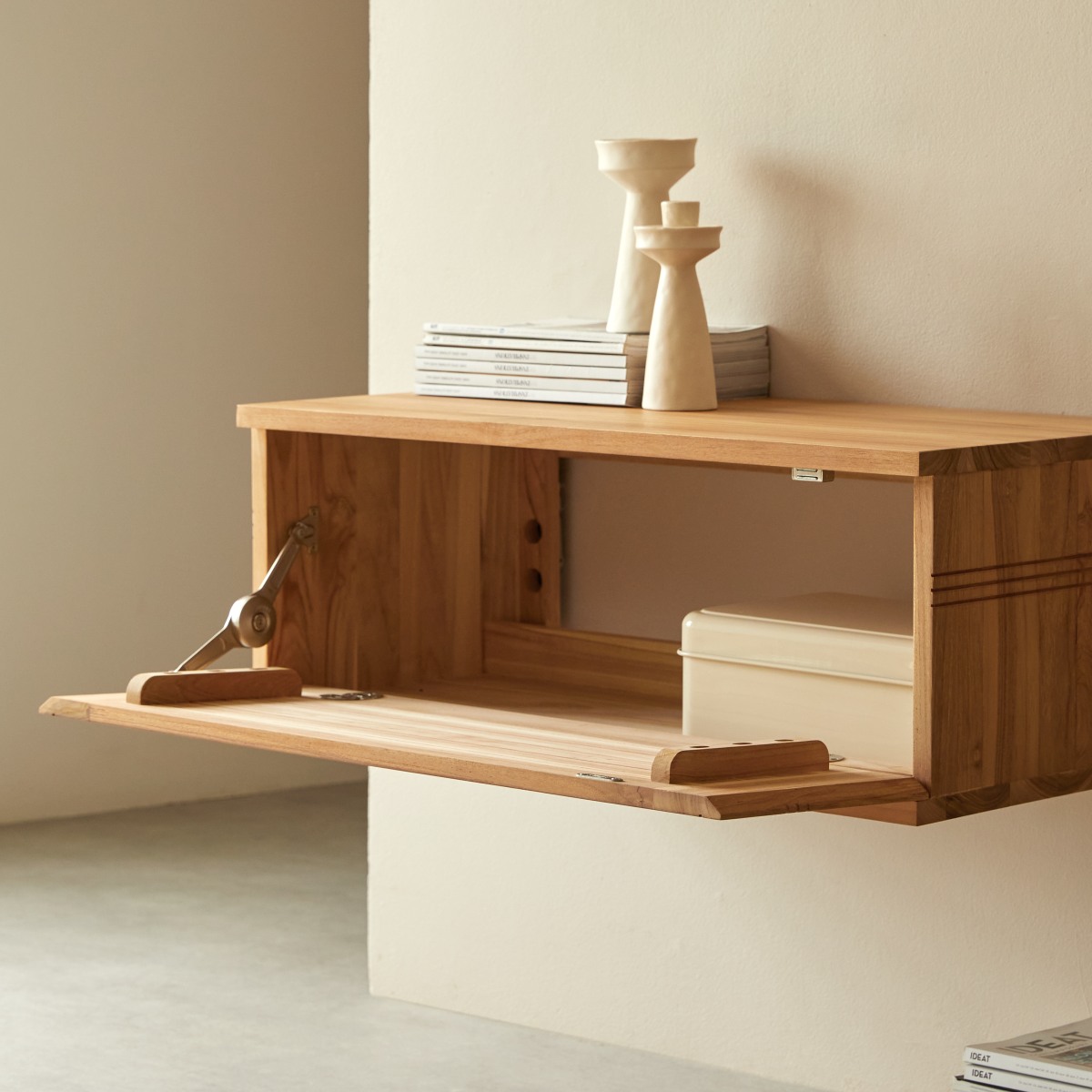 Meuble Hi-FI, TV en Teck massif, BASIC naturel, TIKAMOON