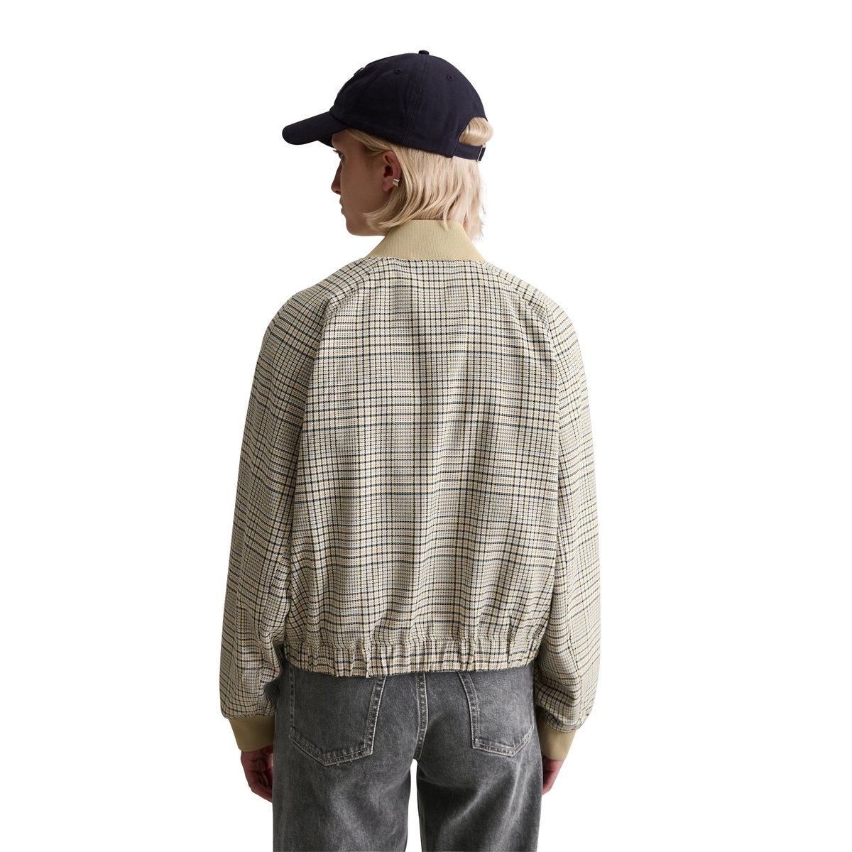Blouson à carreaux regular avec du polyester recyclé blanc naturel, MARC O’POLO DENIM