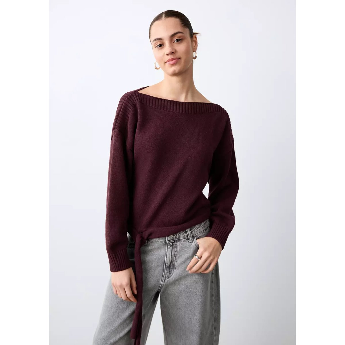 Pull-over en maille fine grenat, MANGO TEEN