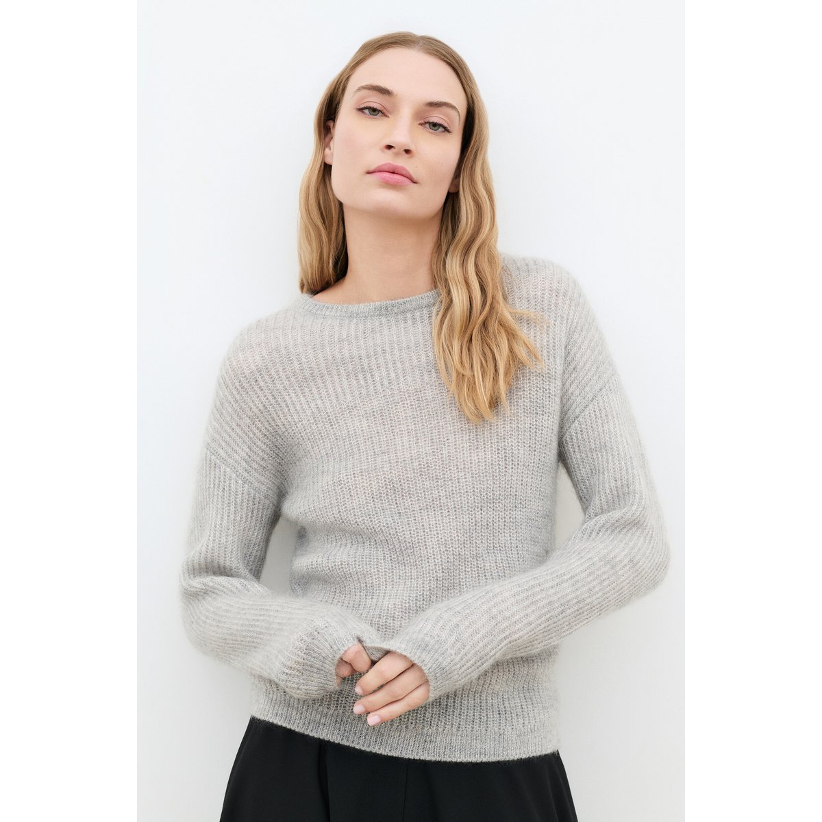 Pull large col rond MPERNEL gris, CAROLL