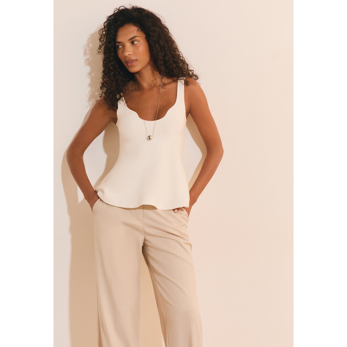 Top en maille COMETA ecru, ETAM