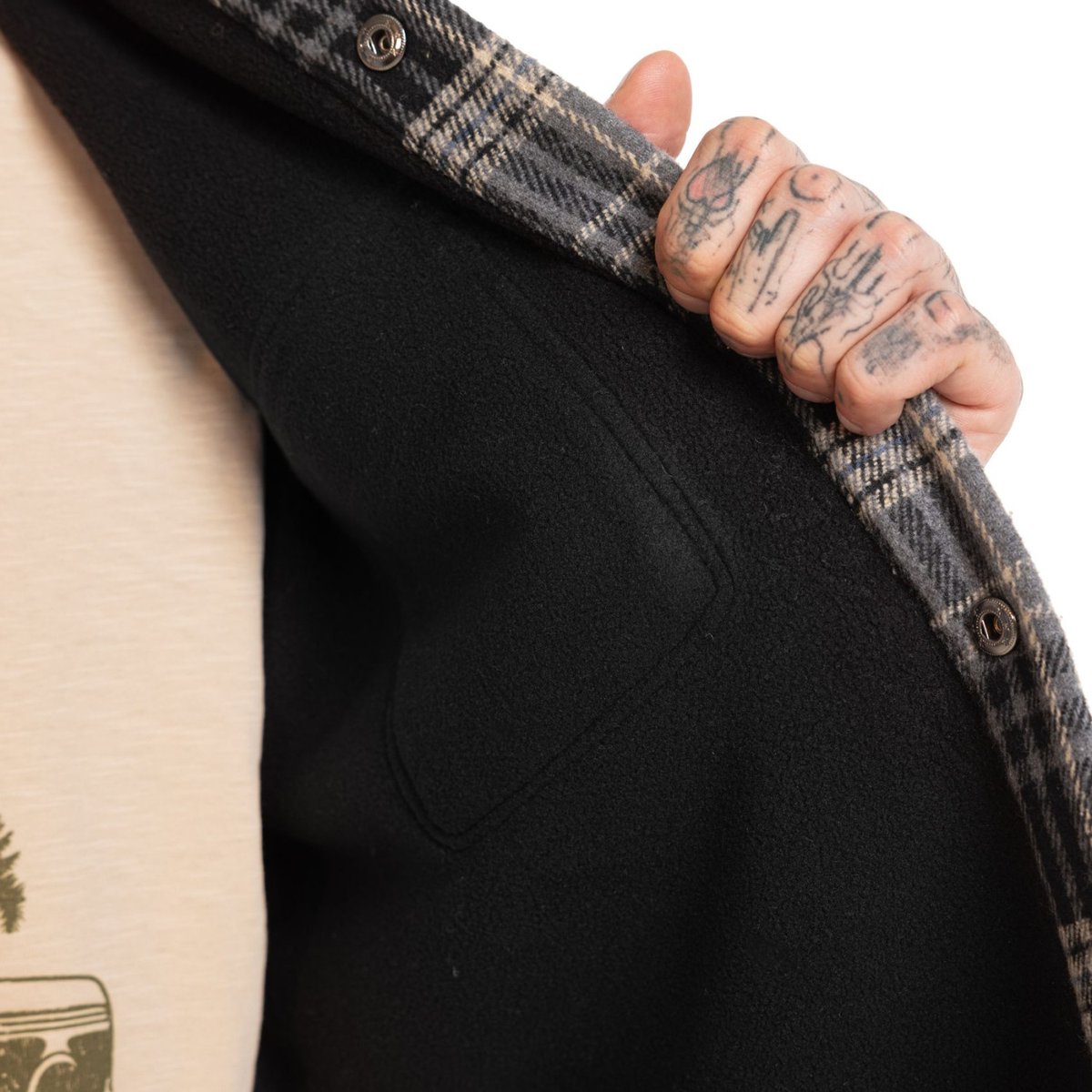 Surchemise à carreaux Pepper noir/blanc/gris clair/bleu clair, VON DUTCH