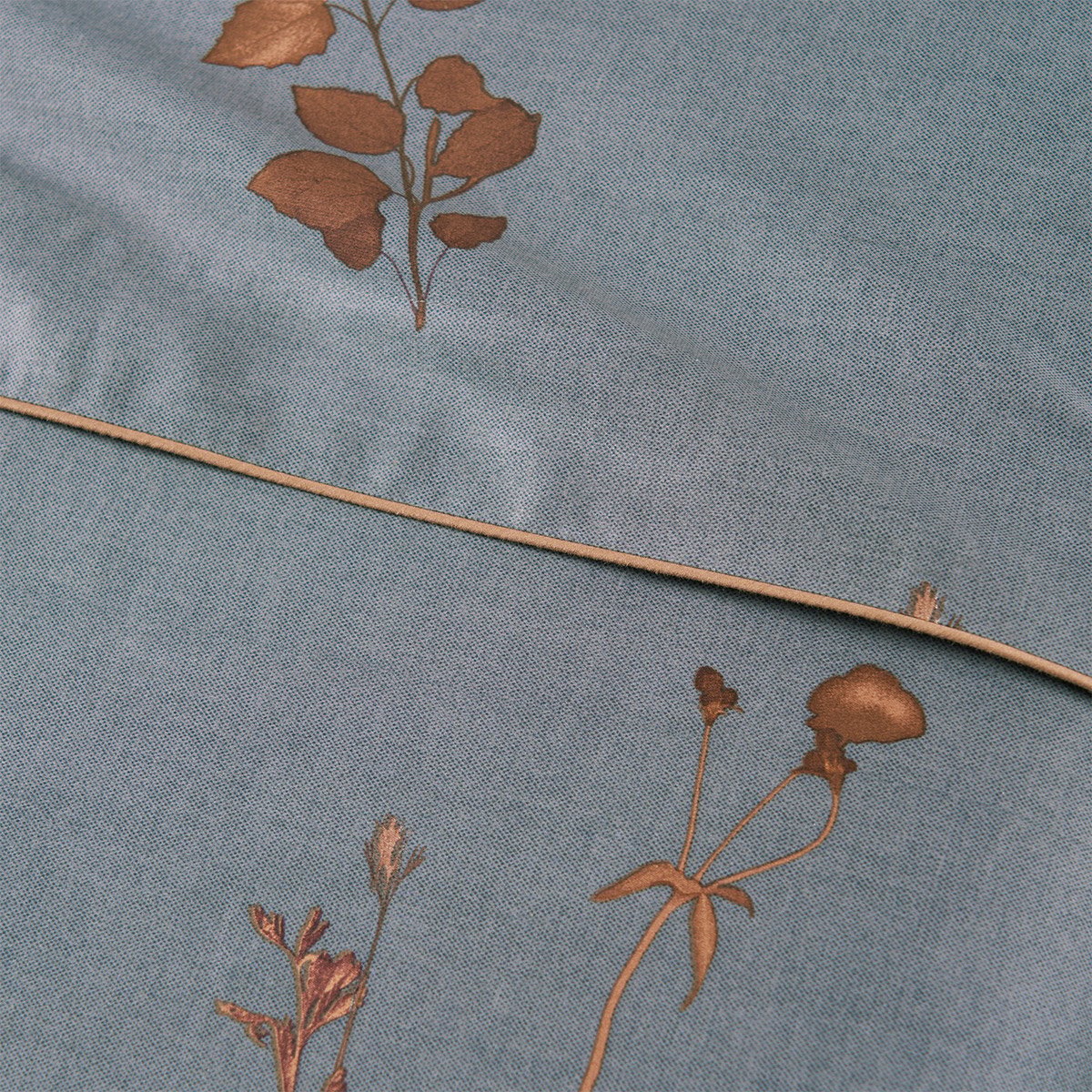 Drap plat en satin de coton bleu, MIDNIGHT FLOWERS multicolore, BOSS HOME