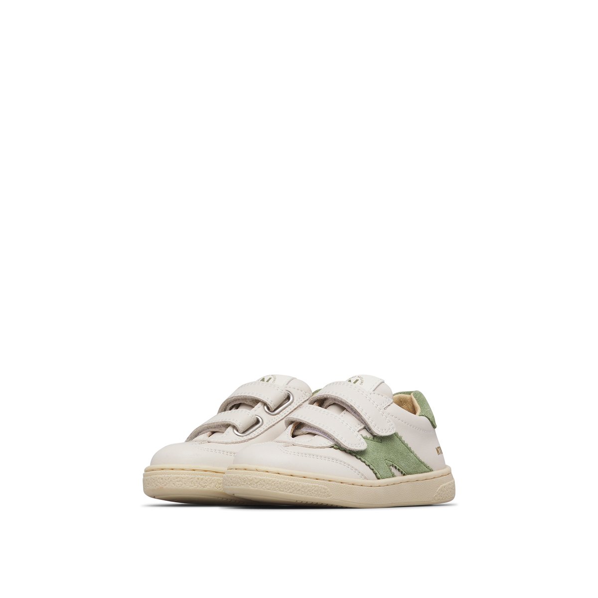 Sneaker en daim et tissu technique JENIX VL. blanc-vert, NATURINO