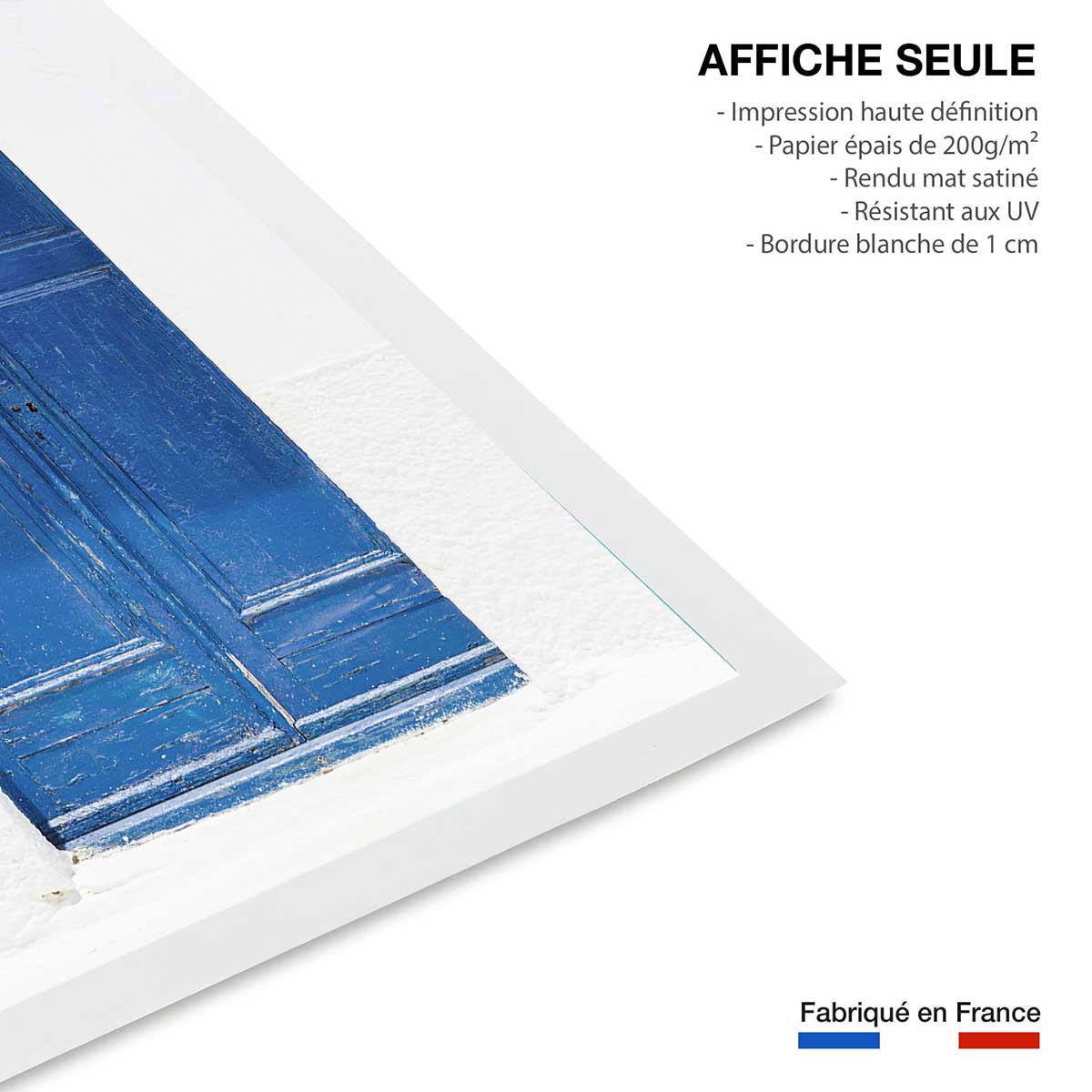 Poster porte bleue ios affiche seule, HEXOA