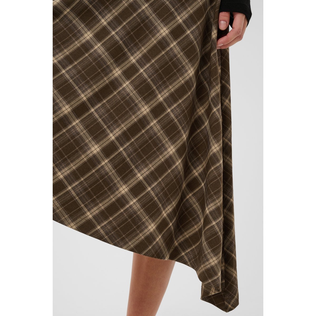 Jupe - tissage léger marron brown check, CULTURE