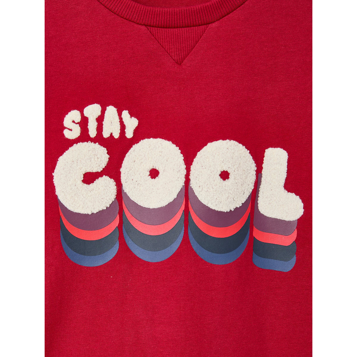 T-shirt manches longues rouge, VERTBAUDET