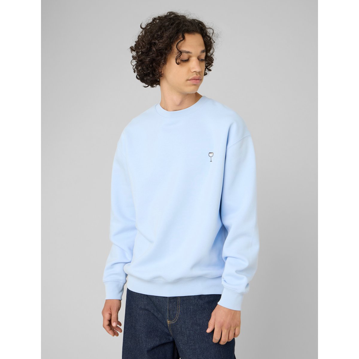 Sweat imprimé devant / dos bleu clair, BZB