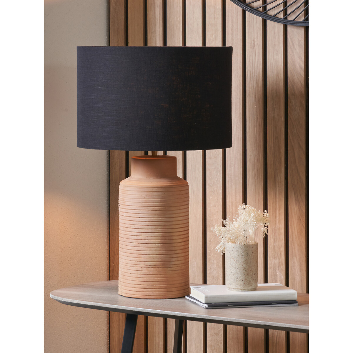 Serena Tall Ribbed Terracotta Table Lamp Base natural, ÉDITÉ