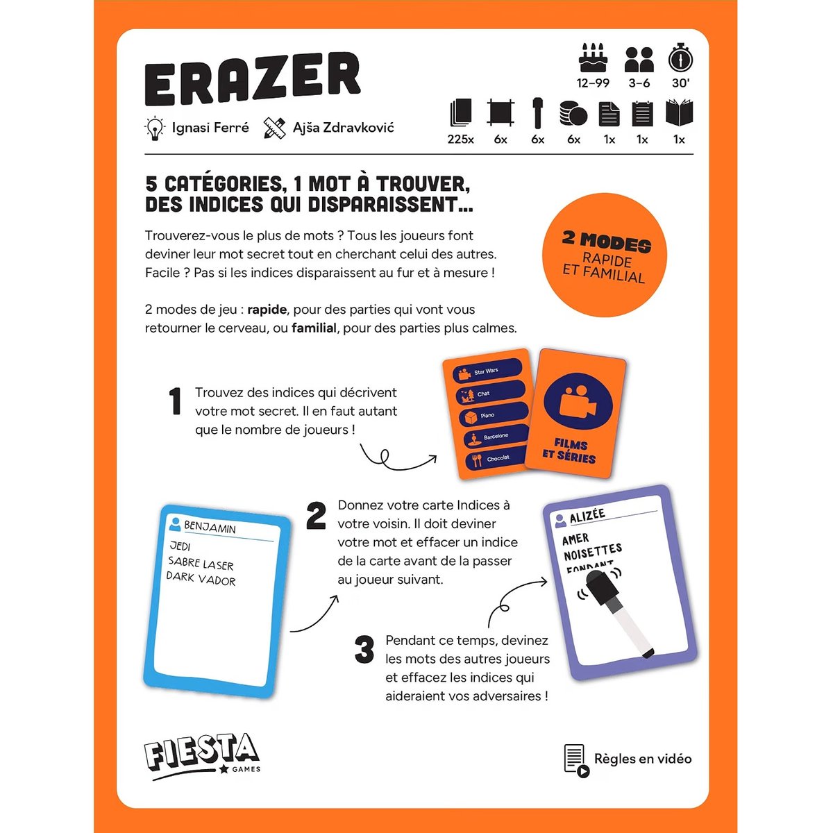 ERAZER jeu d'ambiance violet et orange, GIGAMIC