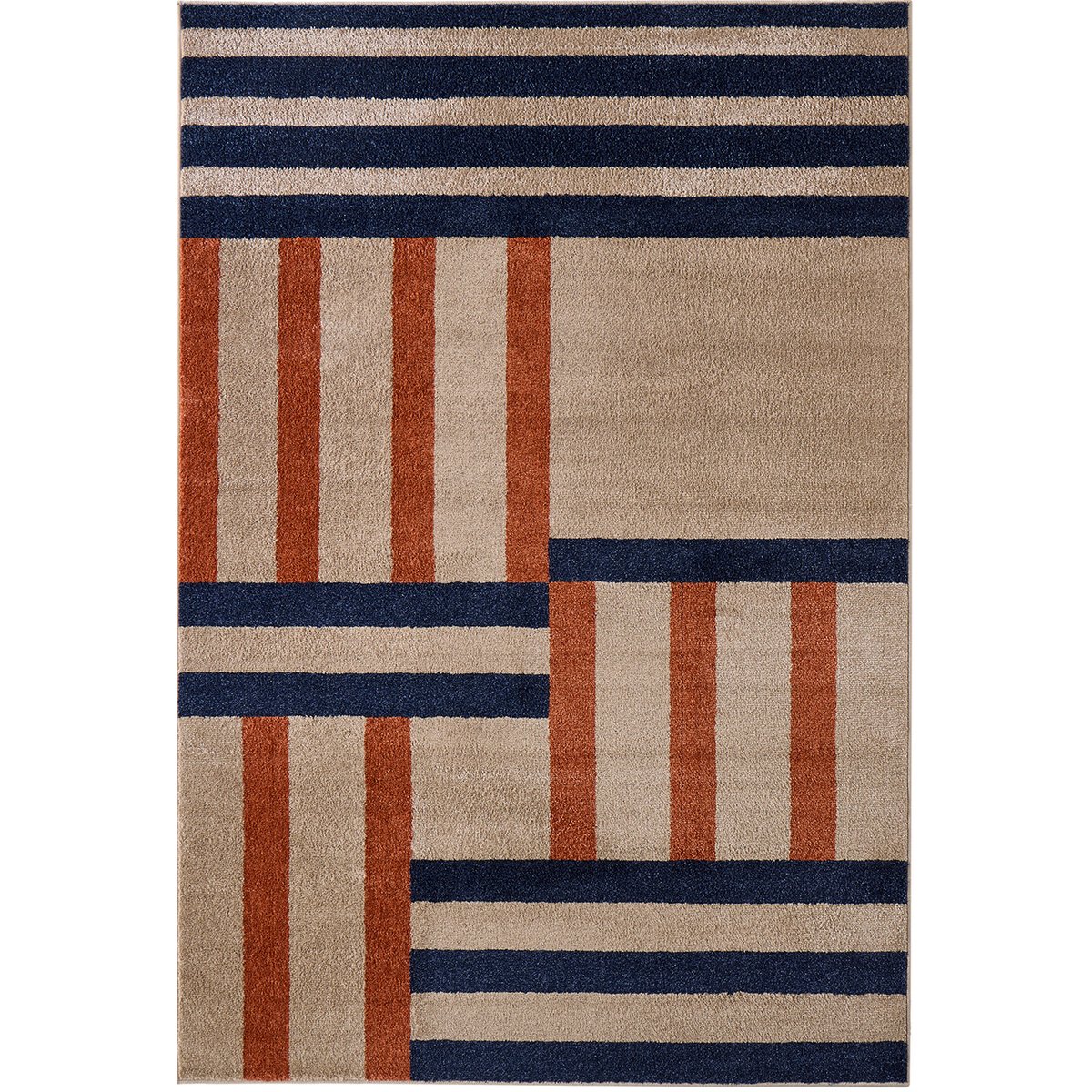 Tapis intérieur à motif graphique moderne SANTAL bleu, NAZAR RUGS