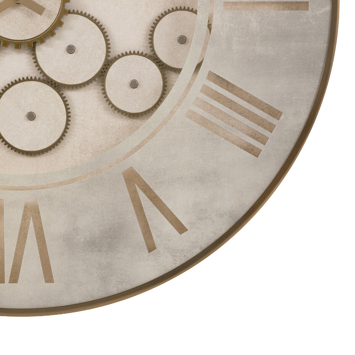 Cog 30" Oversized Wall Clock raw linen, THOMAS KENT