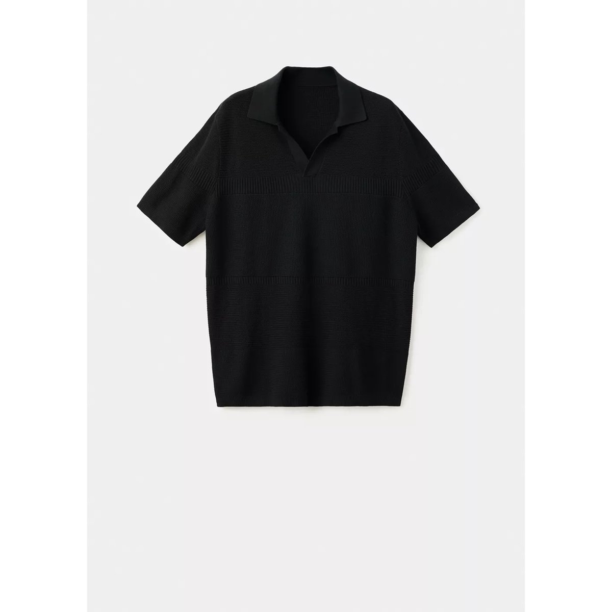 Polo 100 % coton maille fine noir, MANGO MAN