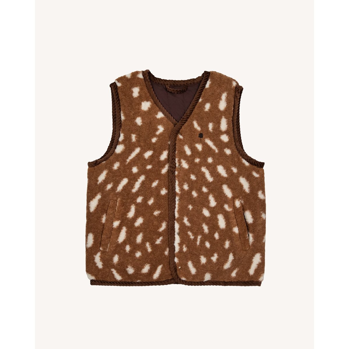 Veste en sherpa camel et écru, FAGUO