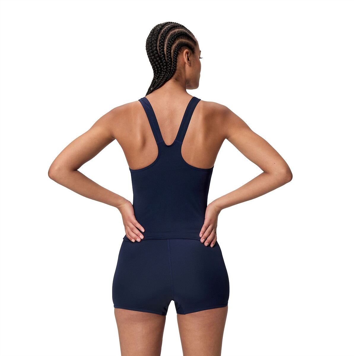 Maillot de bain 2 pièces HYPERBOOM TANKINI bleu marine imprimé, SPEEDO